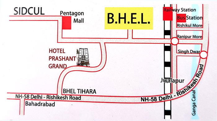 Hotel Prashant Grand - Location Map
